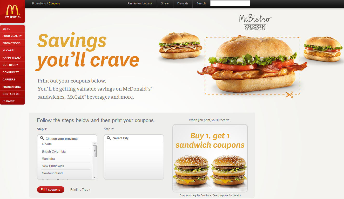 McDonald's New McDonalds Canada Printable Coupon