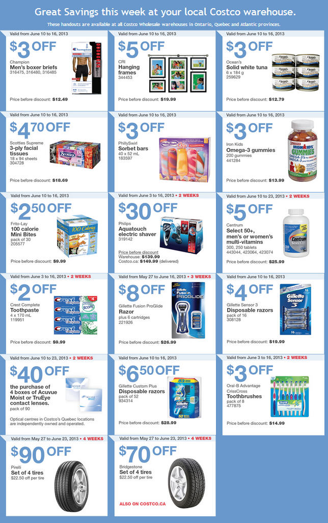 Costco Weekly Handout Instant Savings Coupons EAST (June 10-16)