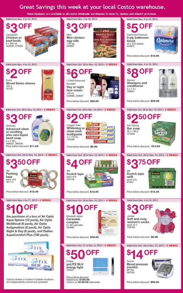 Costco Weekly Handout Instant Savings Coupons EAST (Nov 4-10)