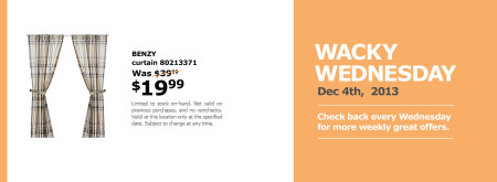 IKEA - Ottawa Wacky Wednesday Deal of the Day (Dec 4)