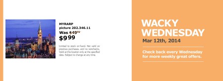 IKEA - Ottawa Wacky Wednesday Deal of the Day (Mar 12)